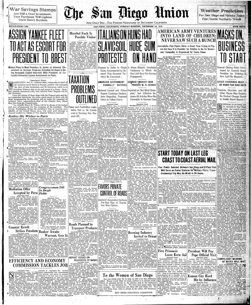 December 10, 1918 front page