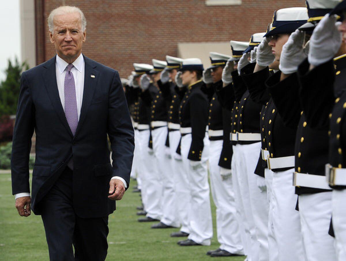 Vice President Joe Biden at last week's commencement for the United States Coast Guard Academy in New London, Conn. This week the veep takes America's security and economic show on the road with visits to Colombia, Trinidad and Tobago and Brazil.