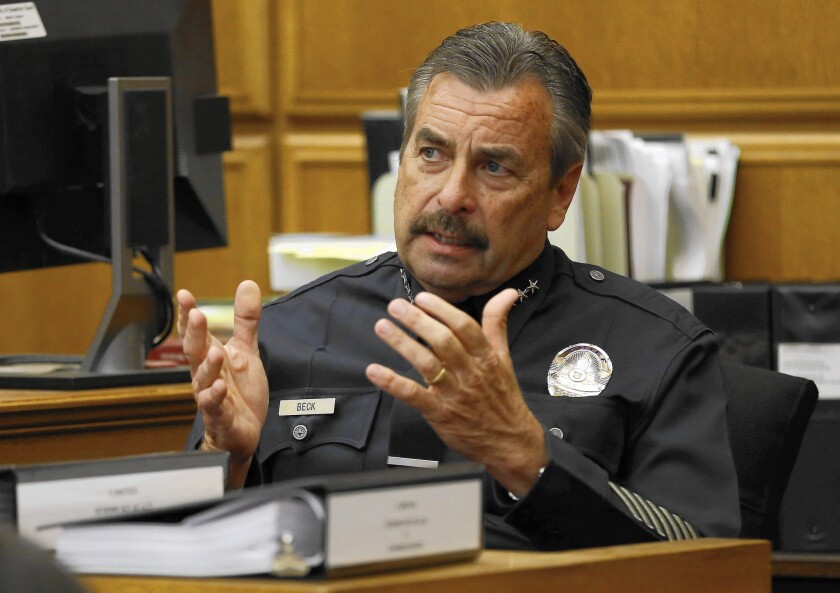 Los Angeles Police Chief Charlie Beck testified at the trial for two officers who shot an unarmed autistic man in 2010.