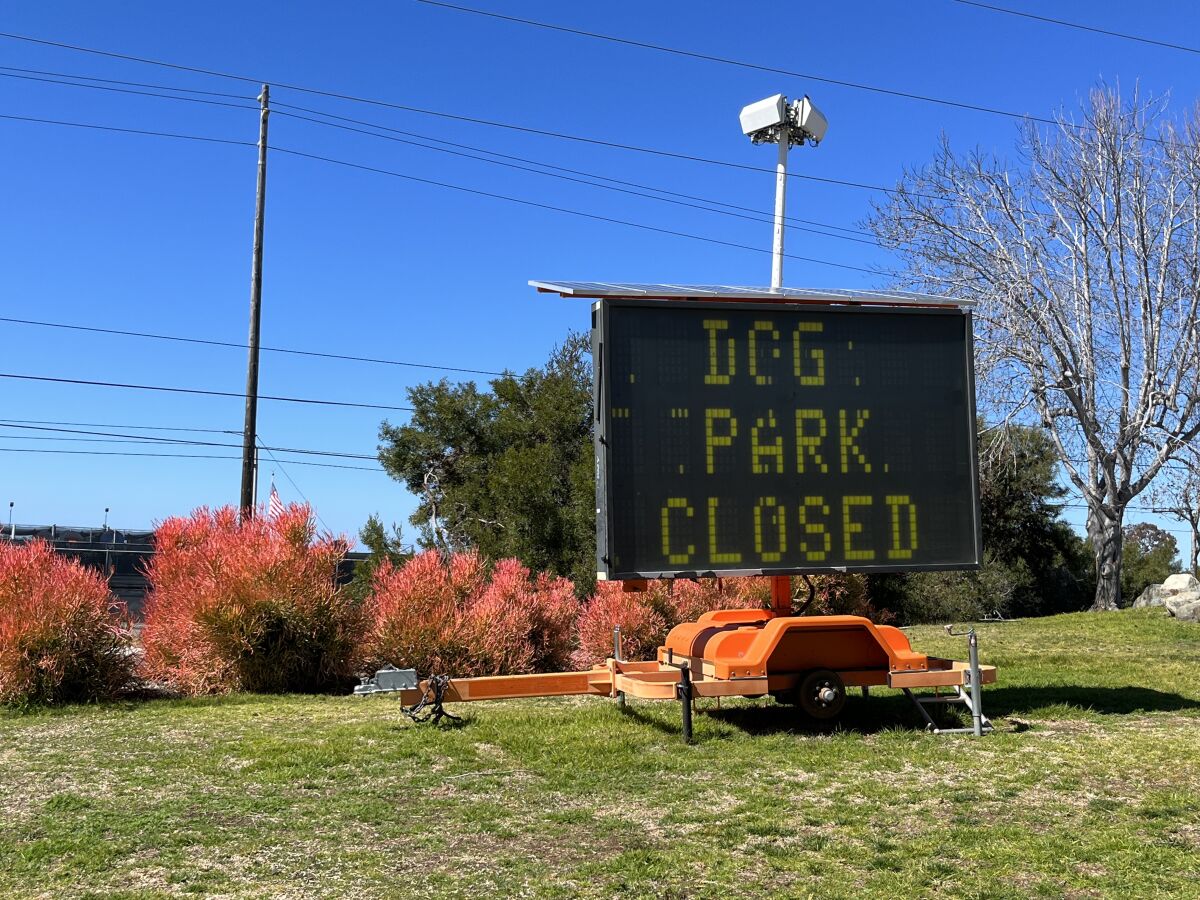 The dog park at Torrey Highlands Park has has been closed intermittently during park construction.