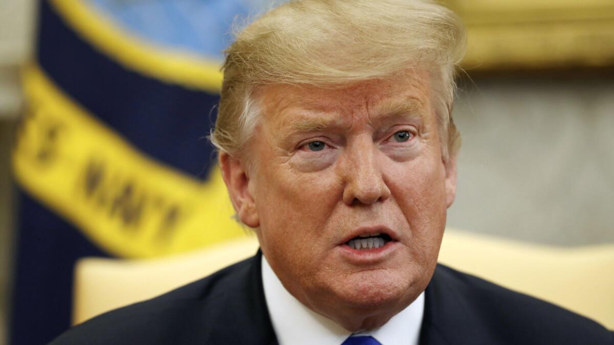 President Trump speaks in the Oval Office on March 6. The federal budget deficit is ballooning on Trump's watch and few in Washington seem to care.