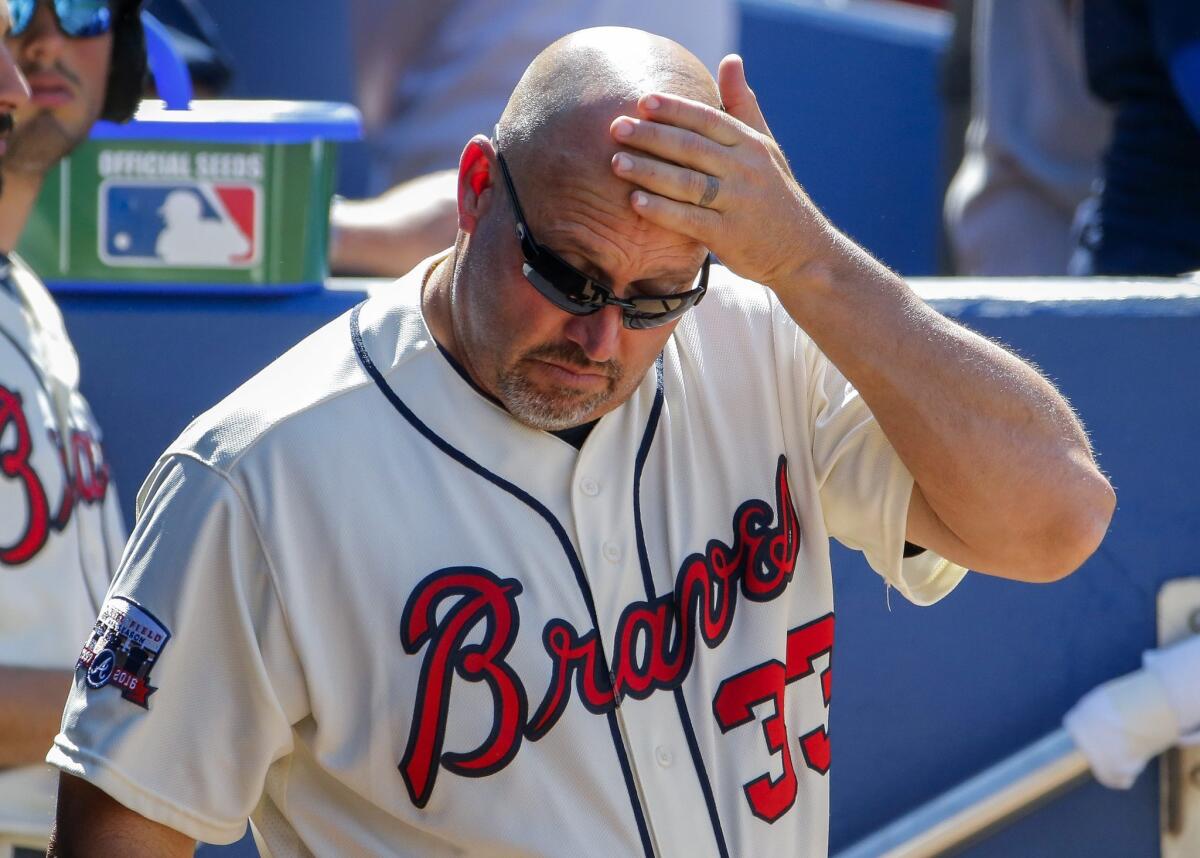 Fredi Gonzalez is out as manager of the Atlanta Braves.