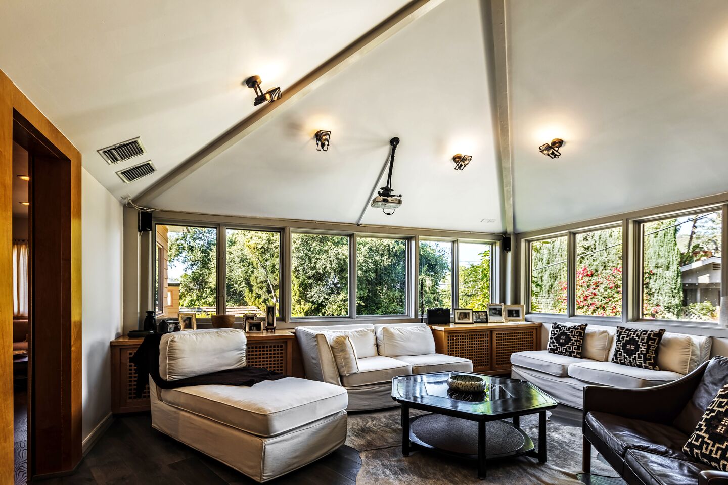 Malibu architect Barry Gittelson turned an upper deck of the house into a media room.