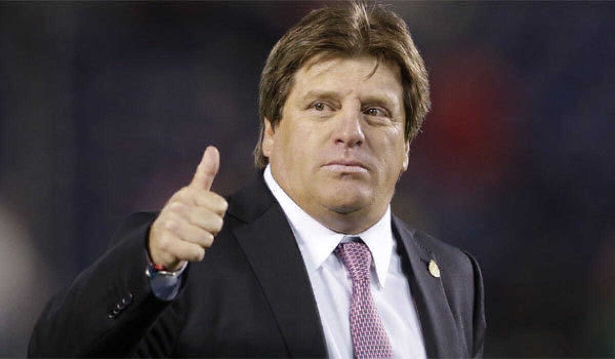 Coach Miguel Herrera after Mexico's 4-2 victory over Finland in October.