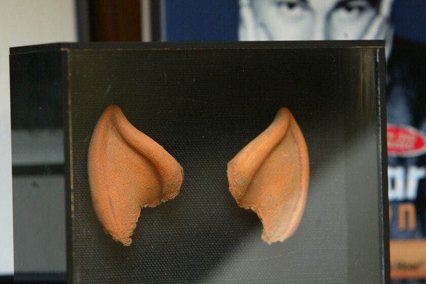 Leonard Nimoy's rubber ears from the 'Star Trek' series in his Bel-Air home.