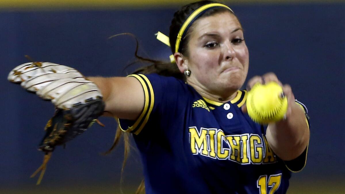 Pitcher Haylie Wagner and Michigan will take on Florida in a three-game series to decide the champion of the Women's College World Series beginning Monday night with Game 1.