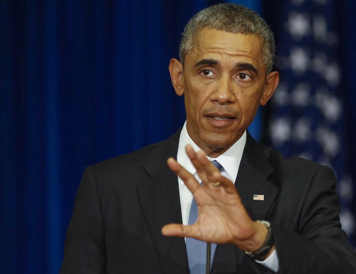 President Obama speaks during a news conference in Tallinn, Estonia, on Sept. 3.