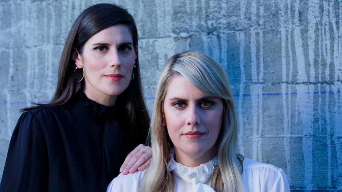 Fashion designers Laura Mulleavy, left, and her sister Kate have directed their first movie, "Woodshock." Photographed at the NeueHouse Hollywood.