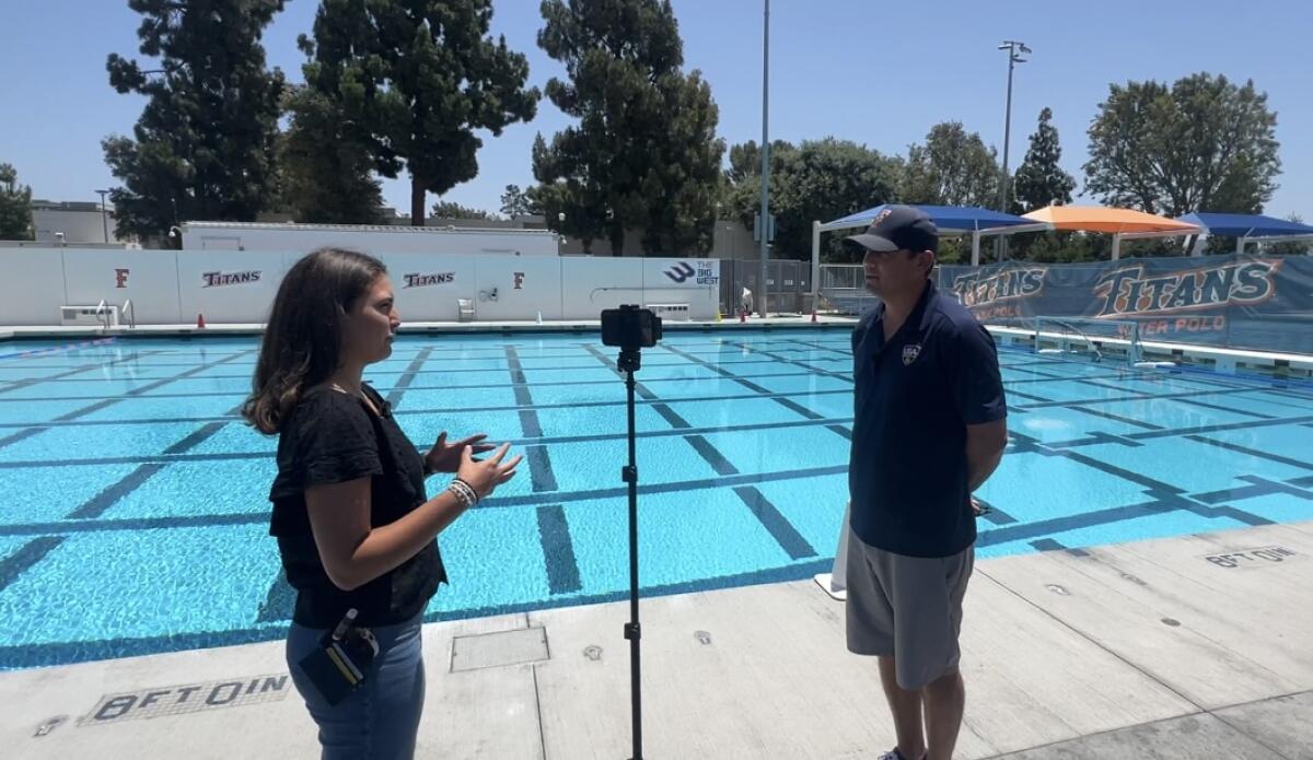 Marissa Lavezzari interviews Darren Spiritosanto, a water polo referee at the Paris Olympics.