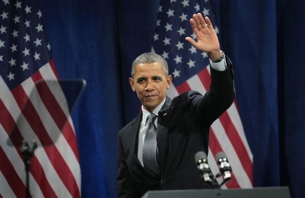 President Obama speaks at a rally to help raise money for his reelection campaign in Chicago.