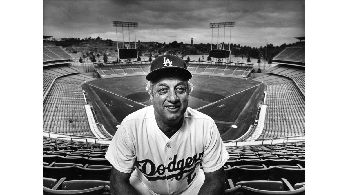 Sep. 15, 1982: Portrait of Los Angeles Dodgers manager Tommy Lasorda at Dodger Stadium.