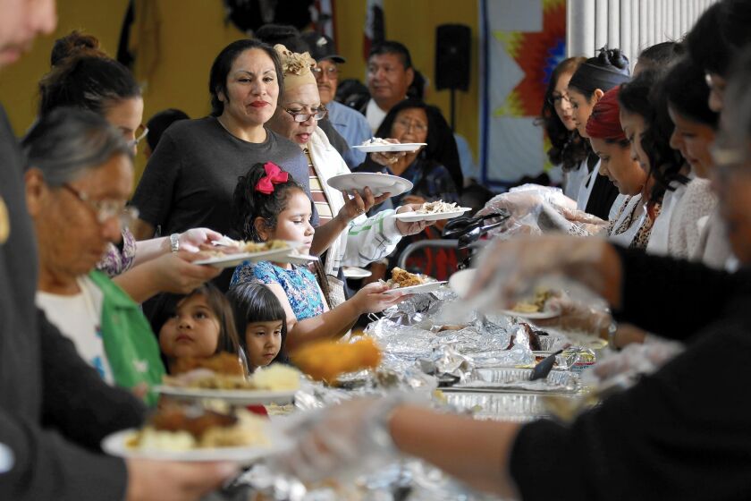More than 300 people joined the United American Indian Involvement group’s Thanksgiving meal this year.
