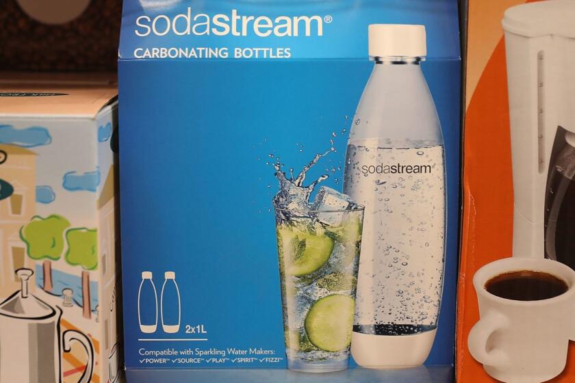 MIAMI, FL - AUGUST 20: SodaStream products are displayed for sale on a store shelf on August 20, 2018 in Miami, Florida. PepsiCo Inc. announced it plans to buy SodaStream International Ltd. for $3.2 billion. (Photo by Joe Raedle/Getty Images) ** OUTS - ELSENT, FPG, CM - OUTS * NM, PH, VA if sourced by CT, LA or MoD **