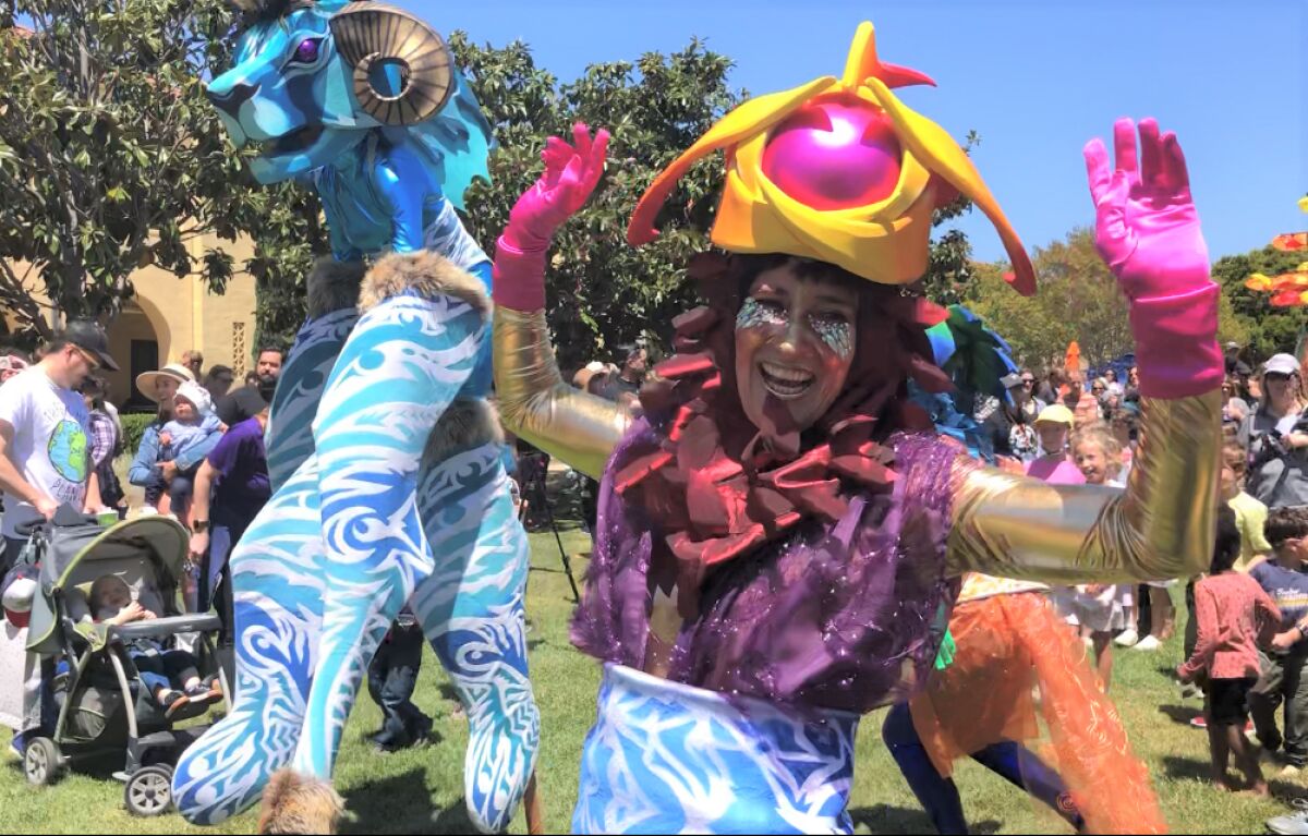 Animal Cracker Conspiracy's TransMythical characters at La Jolla Playhouse's 2022 Without Walls Festival.