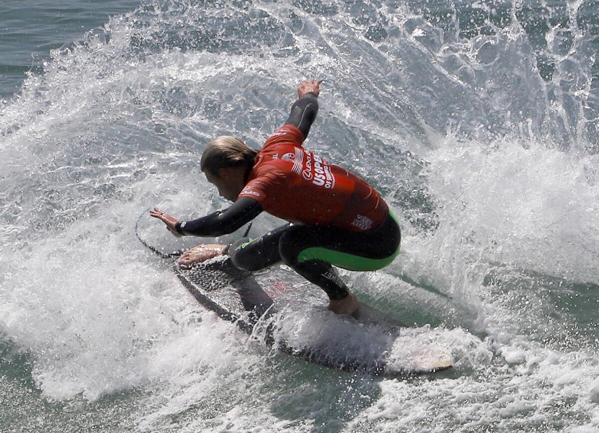 Kolohe Andino of San Clemente competes during the final day of the U.S. Open of Surfing on Sunday.