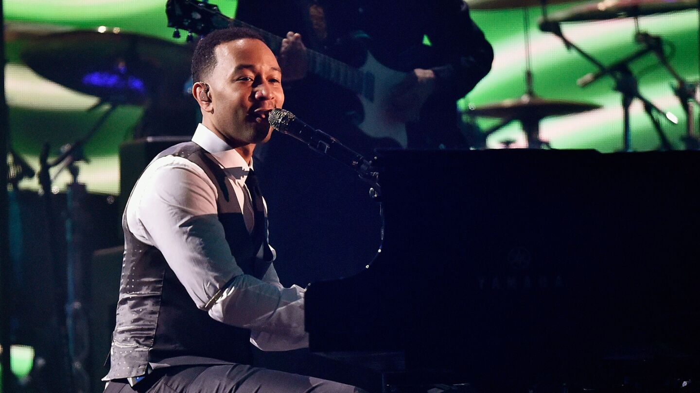 John Legend performs "East" for a tribute to MusiCares Person of the Year honoree Lionel Richie.