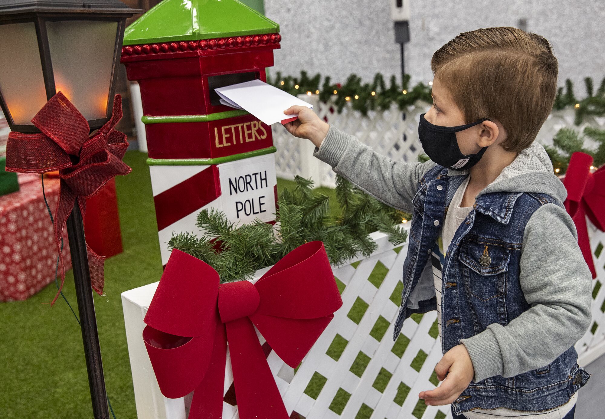 Daxton Tait, 4, mails a letter to Santa Claus