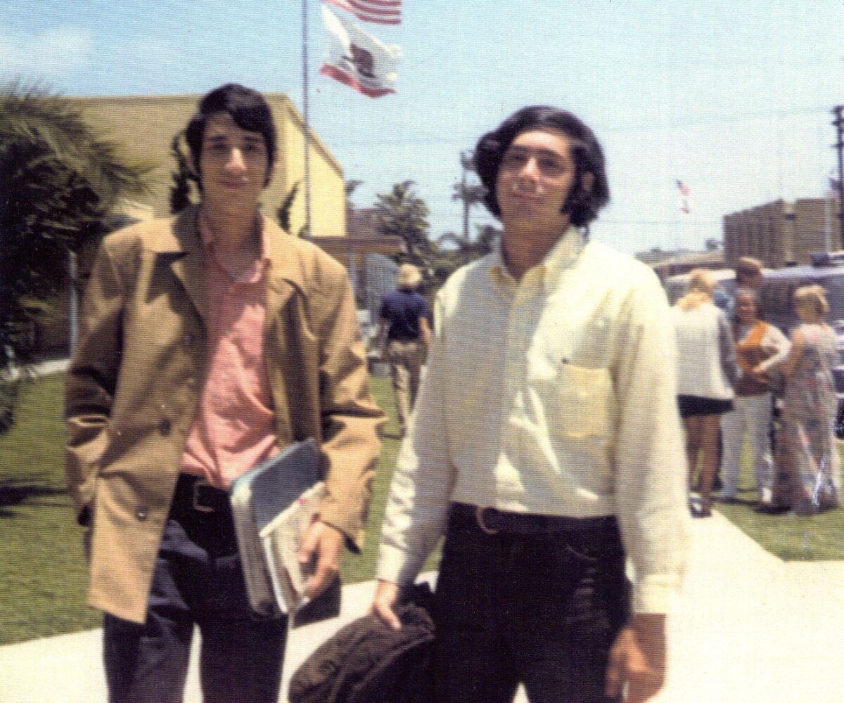 Neil Stein, l, and his twin brother Eliot, r, graduated from Coronado High School in 1970. They had a reputation for winning.