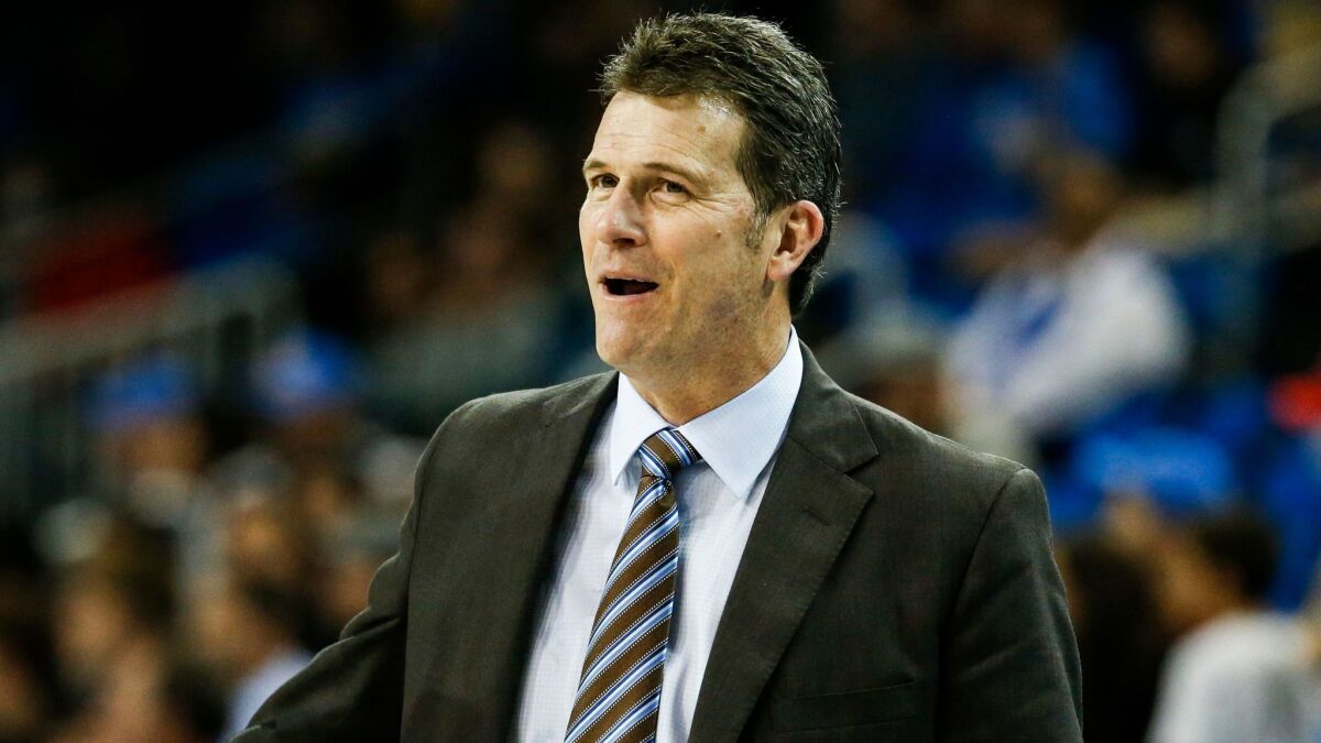 UCLA men’s coach Steve Alford, above, and women’s coach Cori Close now will be designated The Michael Price Family UCLA Head Basketball Coaches.