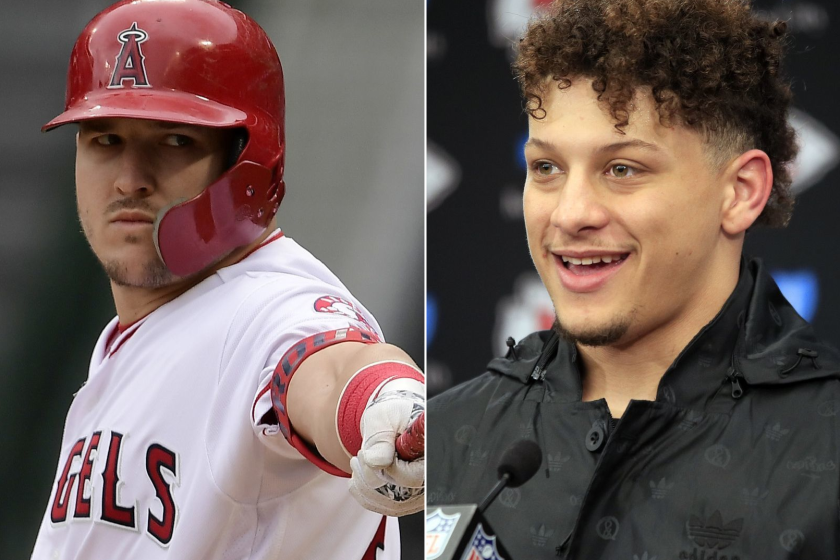 Angels outfielder Mike Trout and Kansas Chiefs quarterback Patrick Mahomes
