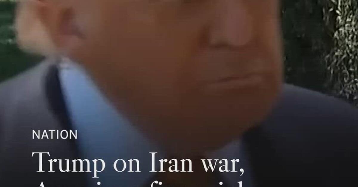 Trump on Iran war, American financial situations. "I don't think about it"