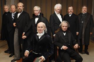 Nine new wax figures of American presidents are seen at Madame Tussauds in Washington, on Tuesday, Feb. 16, 2010. The attraction plans to open a new gallery featuring all 44 American president figures in the fall of 2010. Back row left to right are Andrew Jackson, Gerald Ford, James Garfield, William Henry Harrison, James Buchanan, Grover Cleveland, and Chester Alan Arthur. Front row are John Quincy Adams, left, and Andrew Johnson. (AP Photo/Jacquelyn Martin)