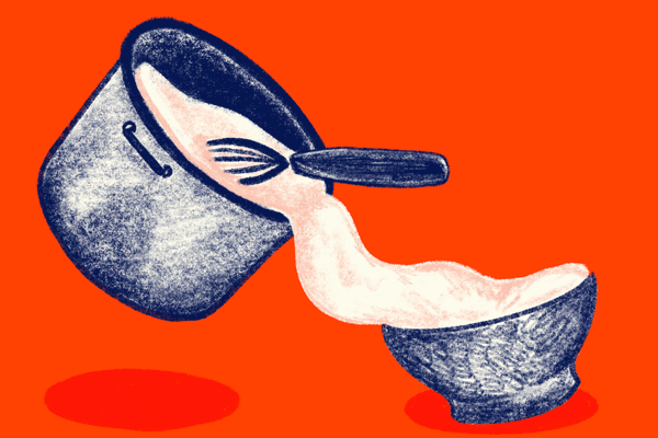 Illustration for the "How to boil water" series on how to make ice cream.