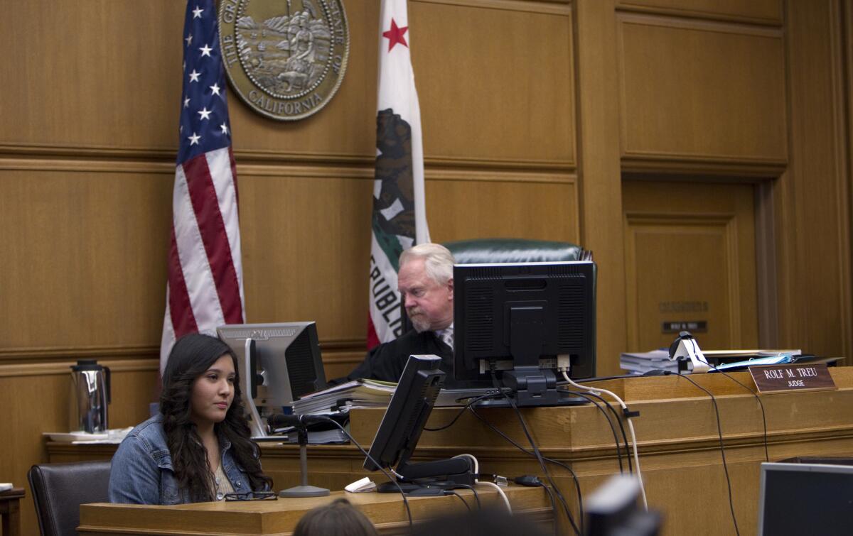 Student Beatriz Vergara,15, testifies before Judge Rolf Treu in Los Angeles County Superior Court in February. Did he keep an open mind?