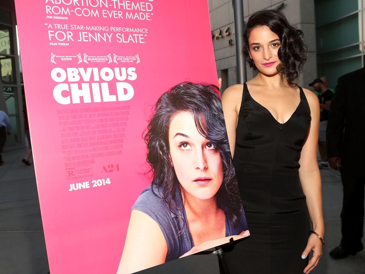 Actress Jenny Slate at the Hollywood premiere of Gillian Robespierre's new comedy "Obvious Child," a romantic comedy about an unintended pregnancy.