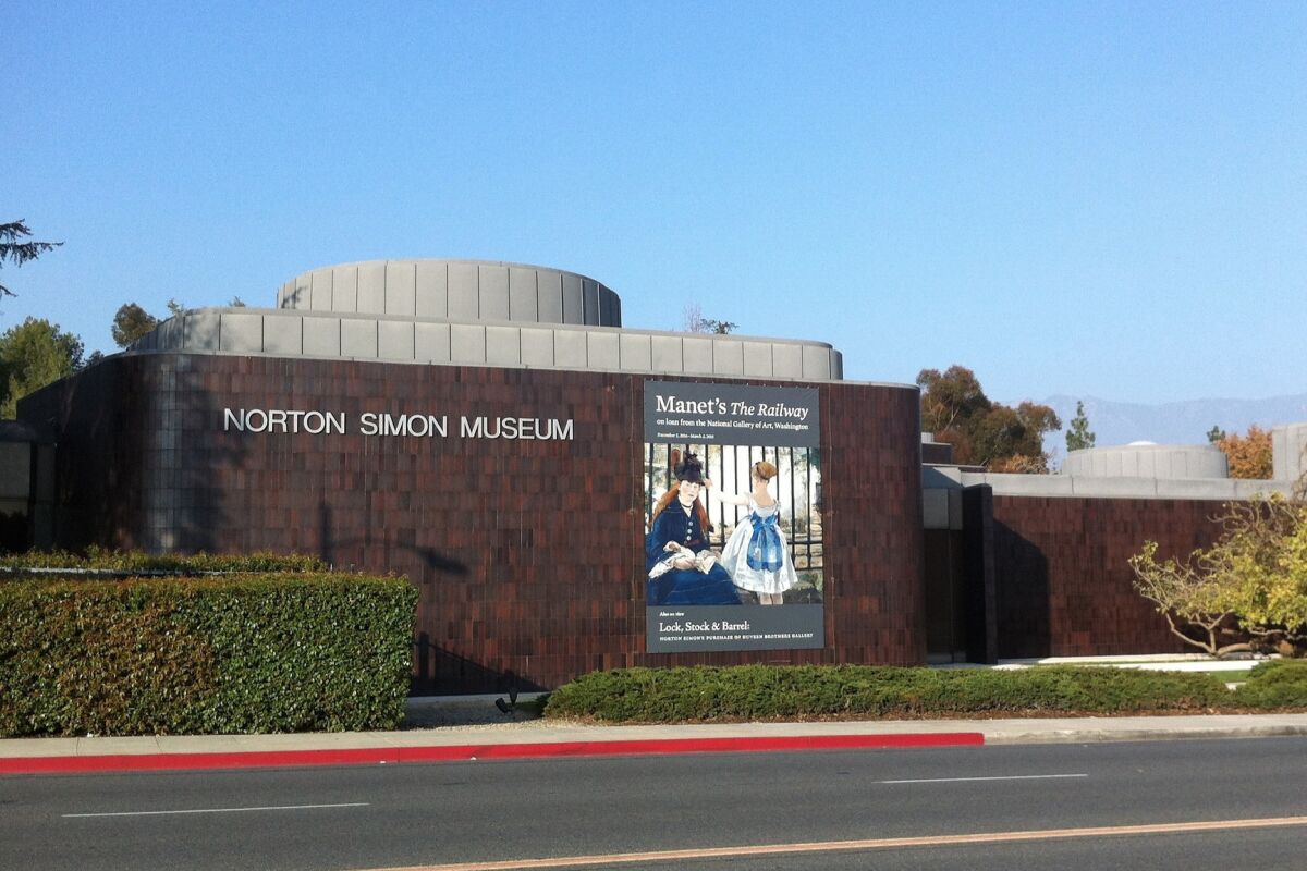 The facade of the Norton Simon Museum in Pasadena.