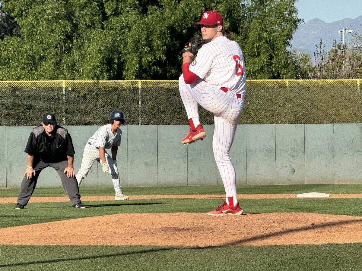 Duncan Marsten prepares to deliver a pitch.