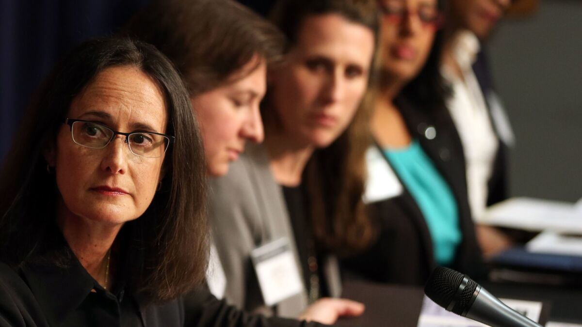 Illinois Atty. Gen. Lisa Madigan, left, is among several attorneys general targeting student debt relief scams.