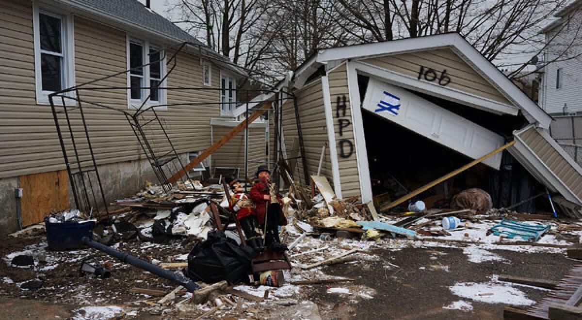 A destroyed home in Oakwood Beach on Staten Island.