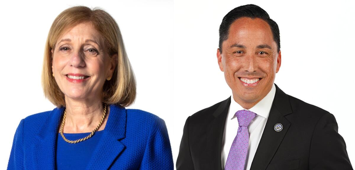 San Diego mayoral race candidates Councilwoman Barbara Bry and Assemblyman Todd Gloria
