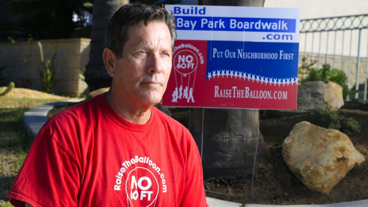 James LaMattery, shown in 2016, opposes San Diego Mayor Kevin Faulconer's plans to allow for taller developments in his neighborhood.