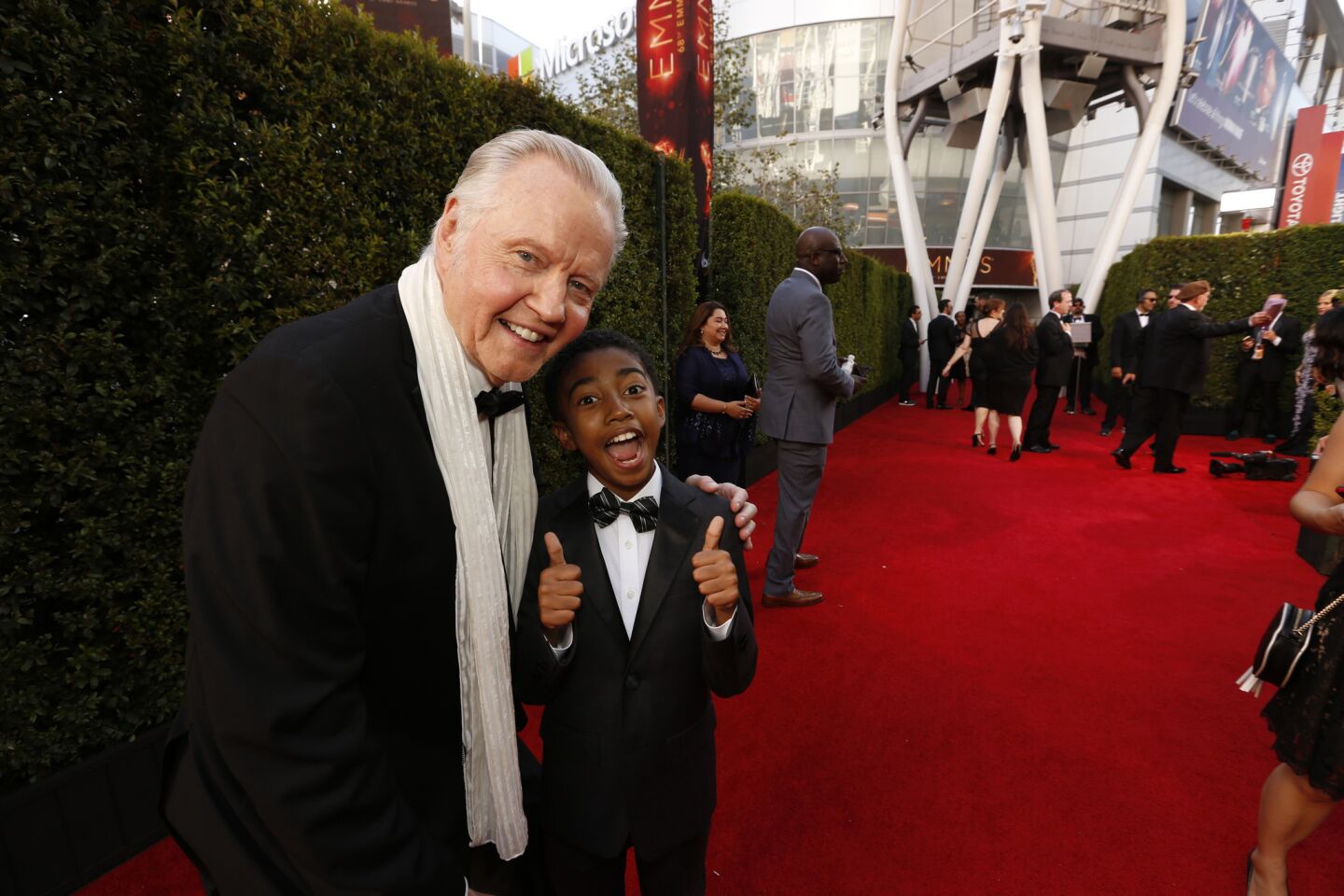 Jon Voight and Miles Brown of "black-ish" pose for a photo.