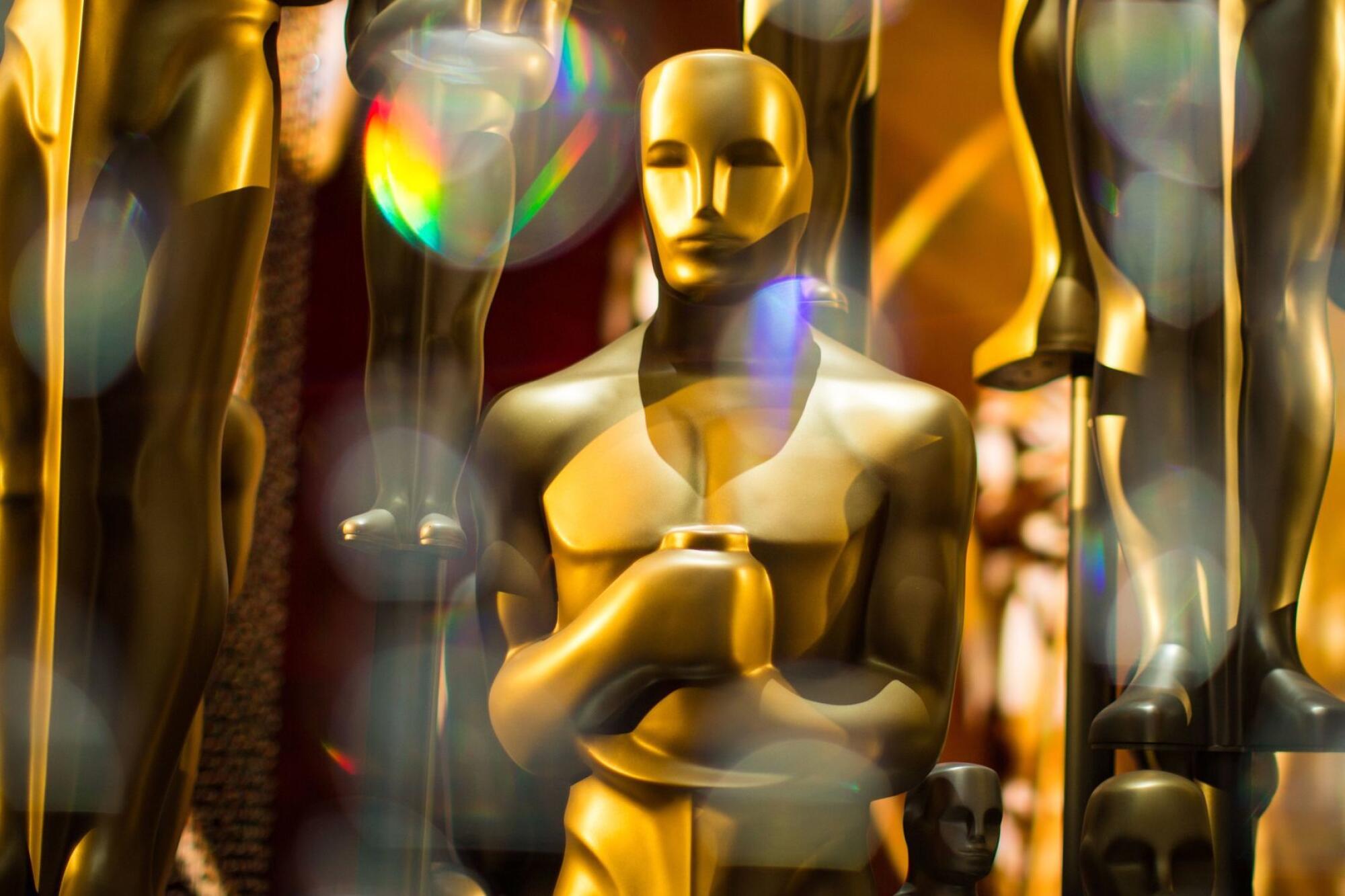 Oscar statues backstage at the 88th Academy Awards in 2016.
