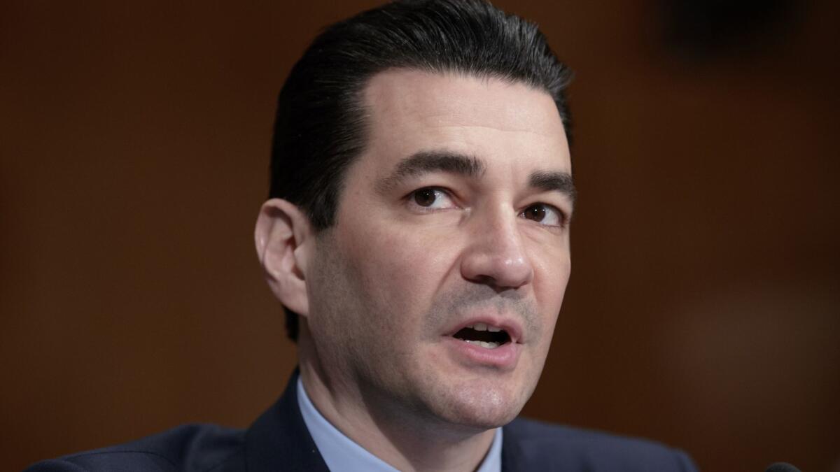 FDA chief Scott Gottlieb, shown in 2017, said there's “no proven clinical benefit of infusion of plasma from young donors to cure, mitigate, treat or prevent" a list of conditions.