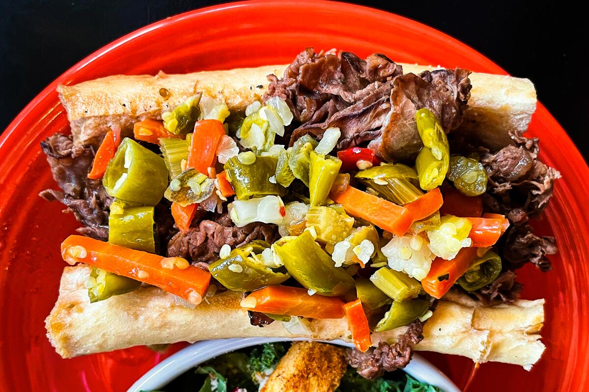 The Italian beef sandwich at Gino's East.