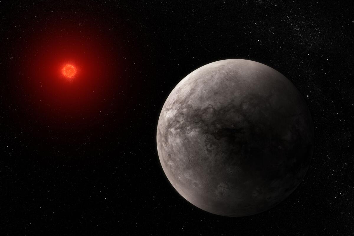 An illustration provided by the European Space Agency of what the exoplanet TRAPPIST-1 b could look like. 