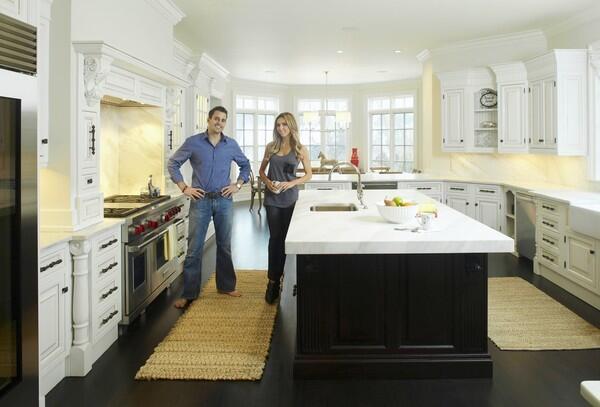 In the kitchen — the epicenter of the house, and Giuliana Rancic's favorite room — a large island is made of honed white Calcutta ducale marble, sanded down to look old and worn. It's typical of what the couple saw during their Italian travels, Bill Rancic said.
