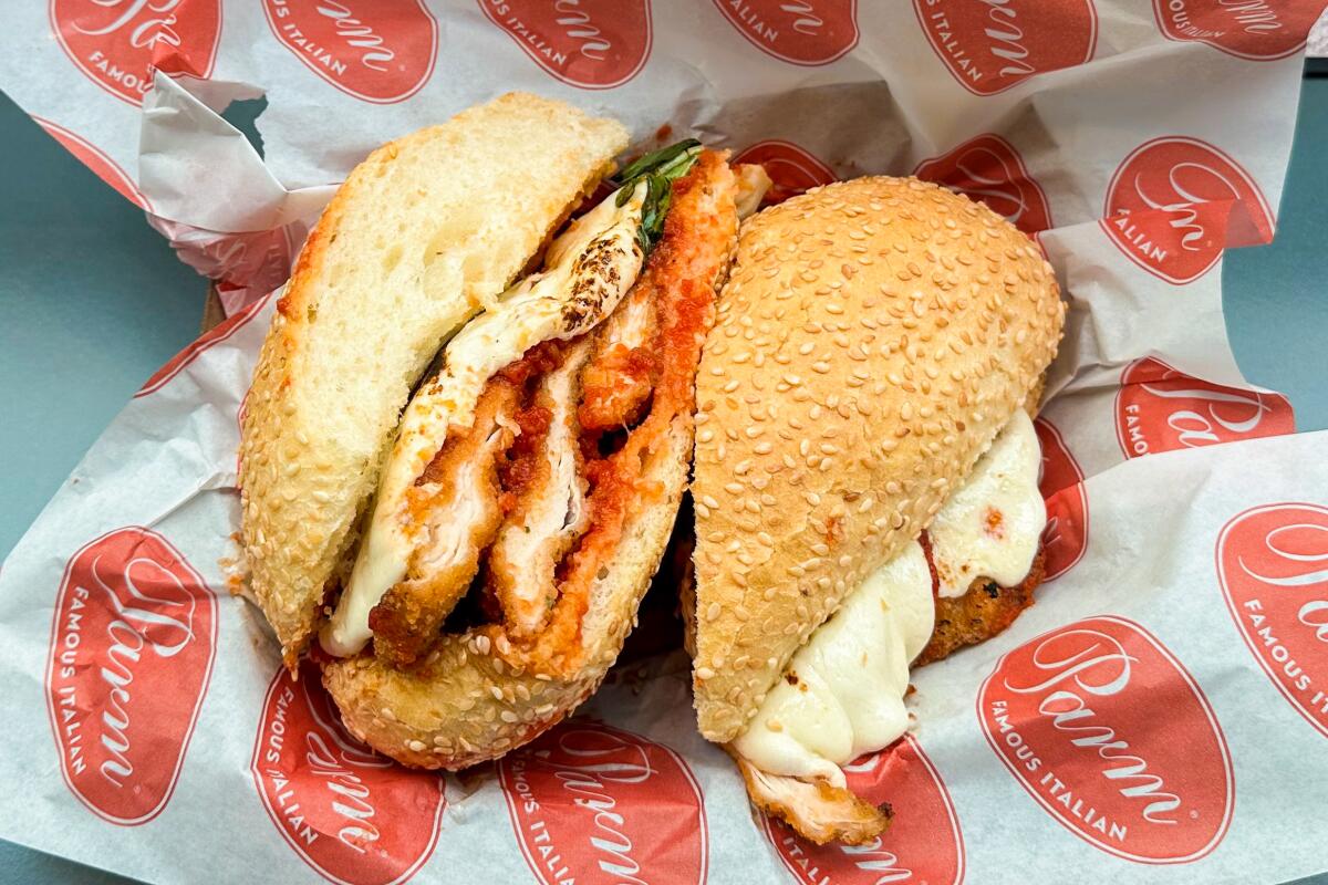 The chicken parm sandwich from Parm in Las Vegas.