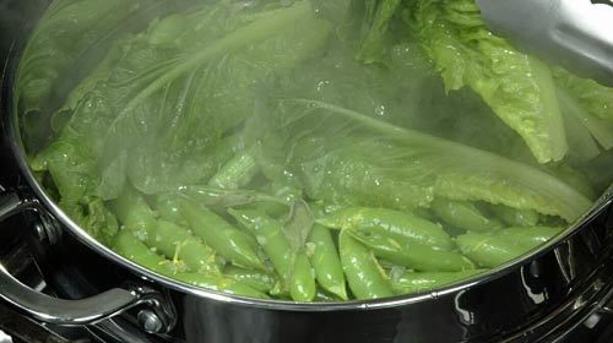 Left whole and steamed briefly in lettuce leaves, sugar snap peas pick up added notes of complexity.
