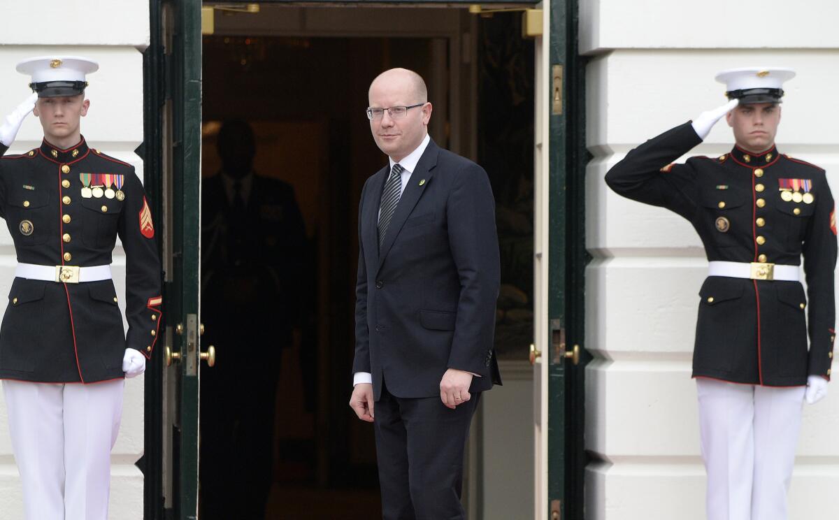 Bohuslav Sobotka, prime minister of the Czech Republic, arrives at the White House on March 31.
