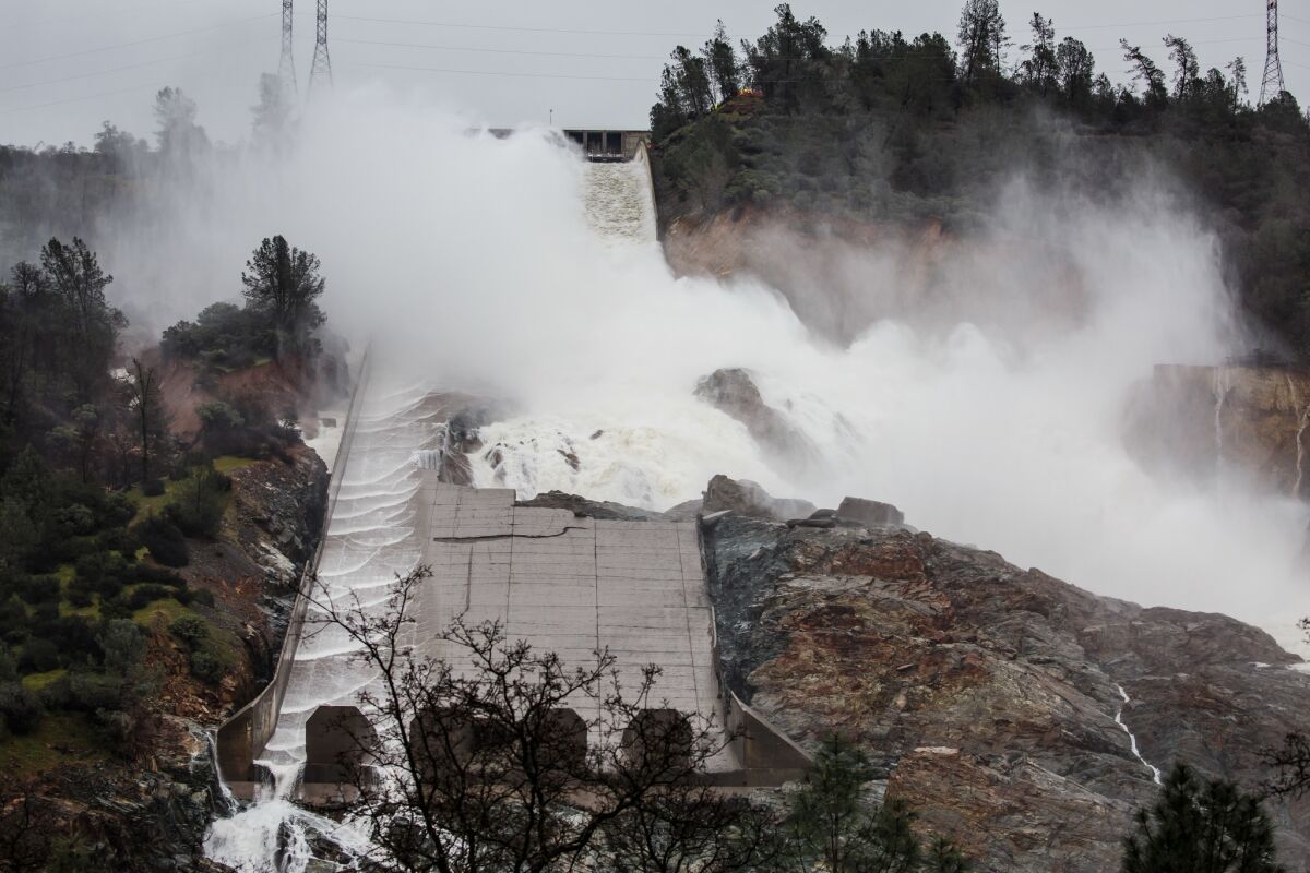 The main spillway at the Oroville Dam was badly damaged in February by record rains and flooding.