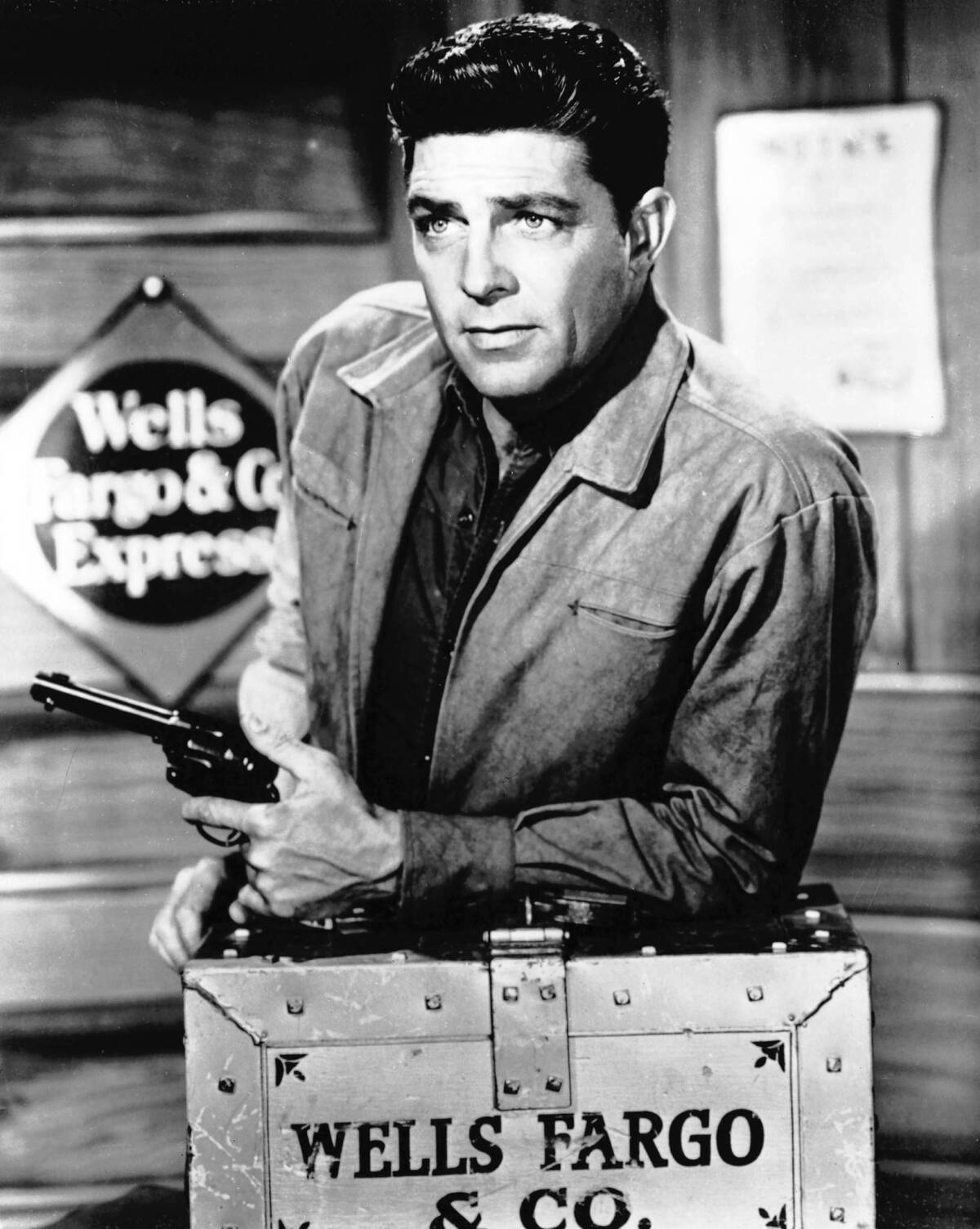 Dale Robertson starred as stagecoach troubleshooter Jim Hardie in the TV series "Tales of Well Fargo" from 1957 to 1962. He was 89.