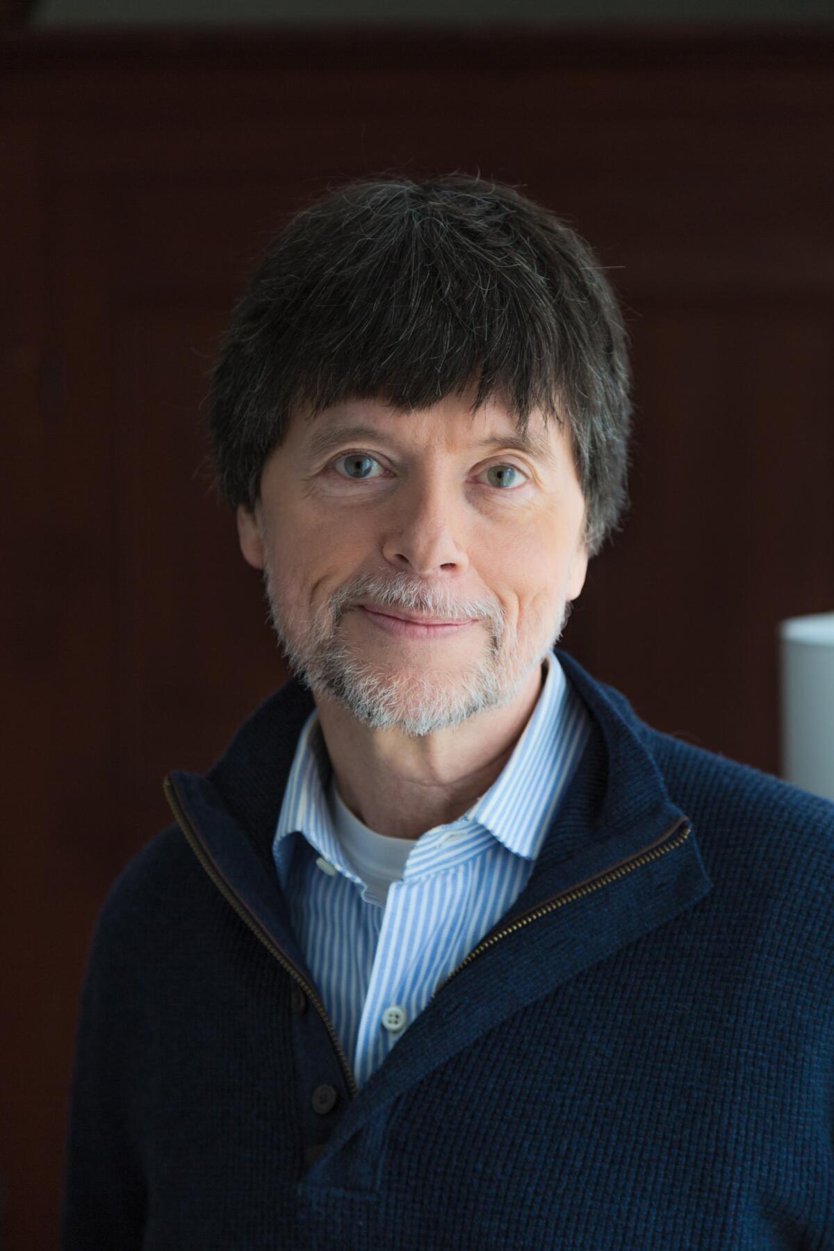 A portrait photograph of Ken Burns, co-director of the new PBS documentary, "Hemingway."