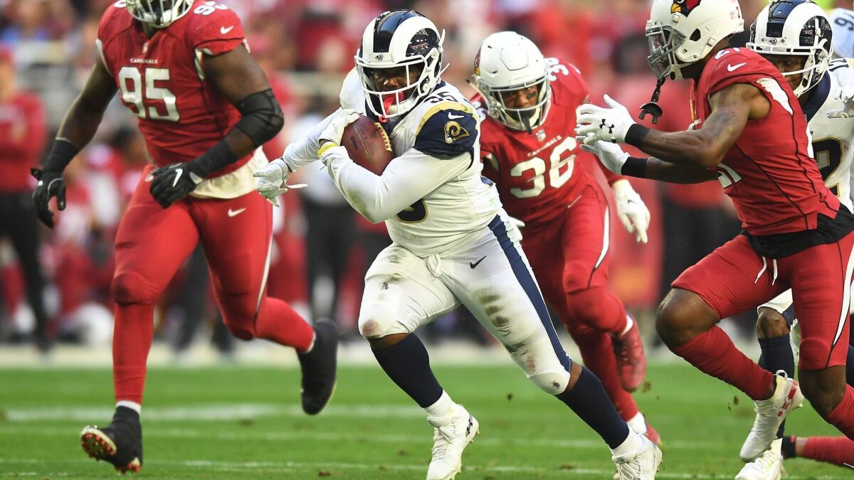 Rams running back C.J. Anderson, signed by the Rams last week, rushes for 167 yards and a touchdown in 20 carries against Arizona as the Rams bounce back from two consecutive defeats and improve to 11-4.