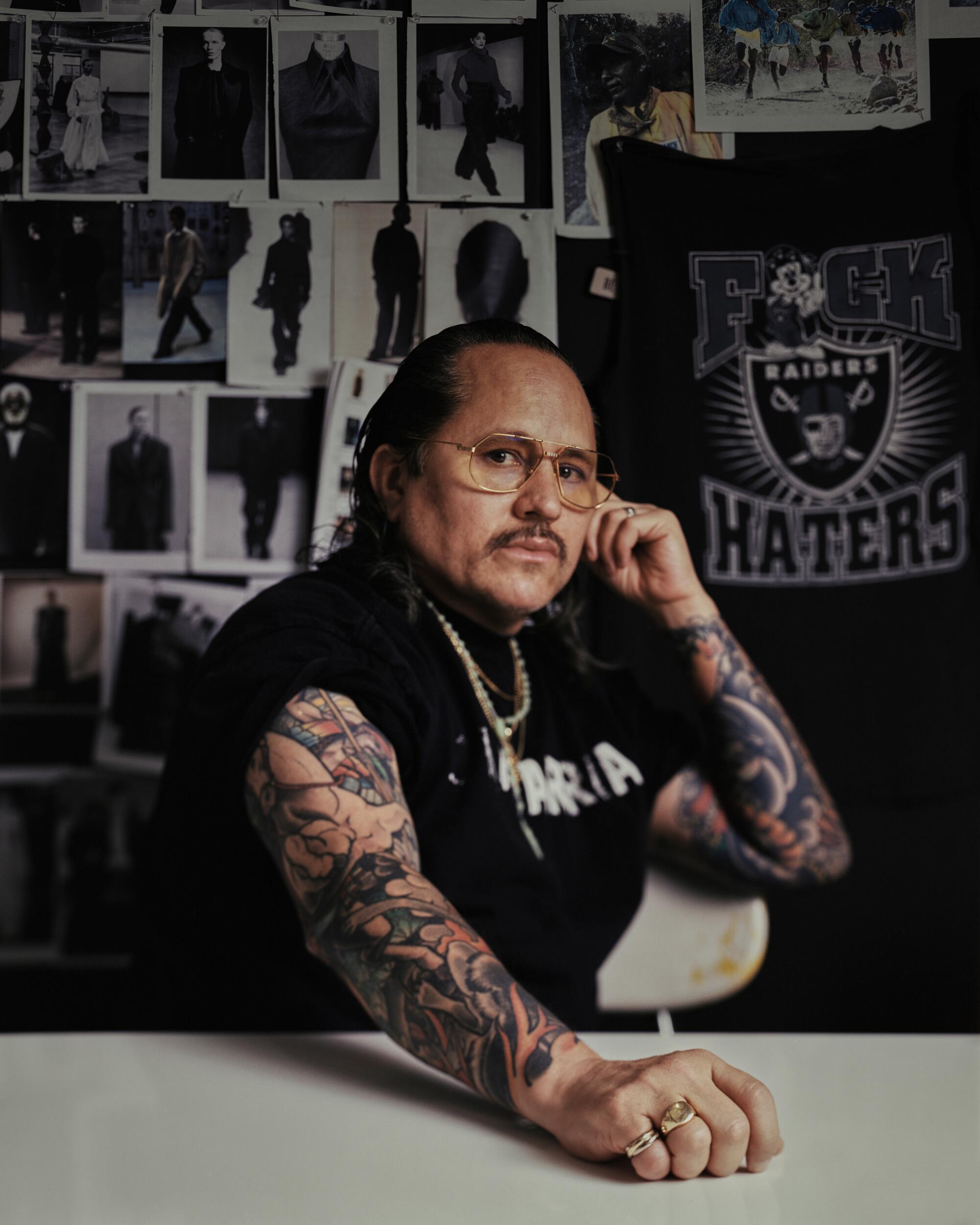 Willy Chavarria, the designer of the namesake label that freaks classics like the T-shirt.