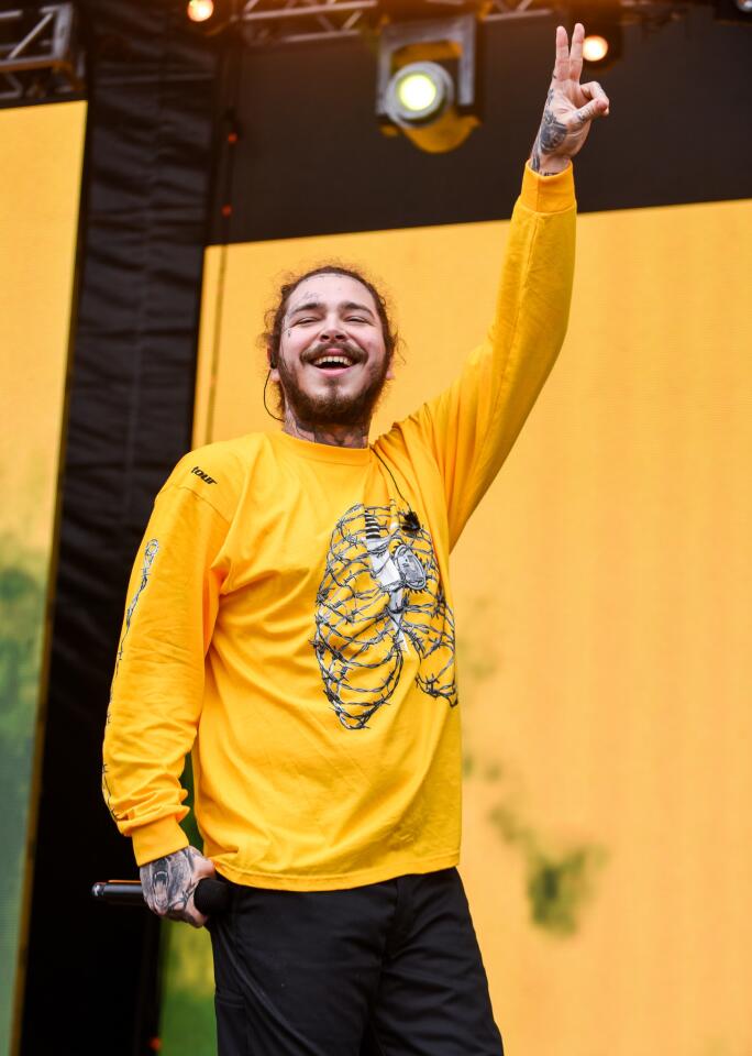 Post Malone performs at Preakness InfieldFest on Saturday, May 19, 2018.